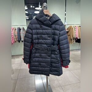 Burberry Double-Breasted Black feather down Puffer Jacket L NWT $1650